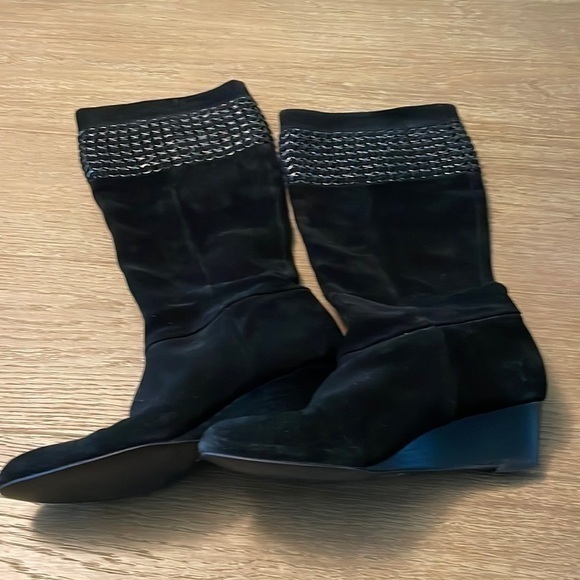 Calvin Klein black suede boots size 8 - Picture 1 of 6